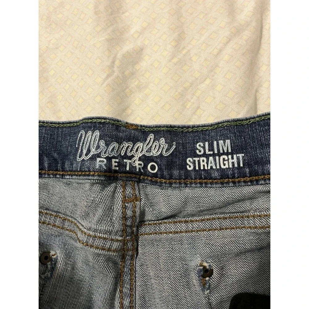 Wrangler Retro Slim Bootcut Jeans Mens 36x30 Blue Denim Cowboy Western Pants